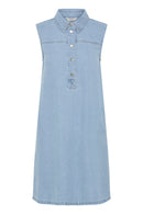 Kapuca Short Sleeve Dress - Light Blue Denim