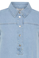 Kapuca Short Sleeve Dress - Light Blue Denim