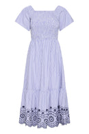 Inzi Dress - Blue Embroidery