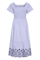 Inzi Dress - Blue Embroidery