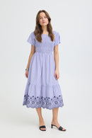 Inzi Dress - Blue Embroidery