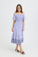 Inzi Dress - Blue Embroidery