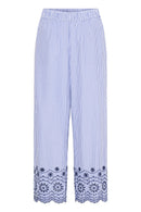 Inzi Trousers - Blue Embroidery