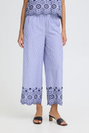 Inzi Trousers - Blue Embroidery