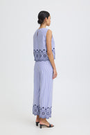Inzi Trousers - Blue Embroidery