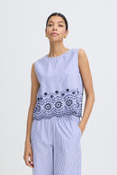 Inzi Top - Blue Embroidery