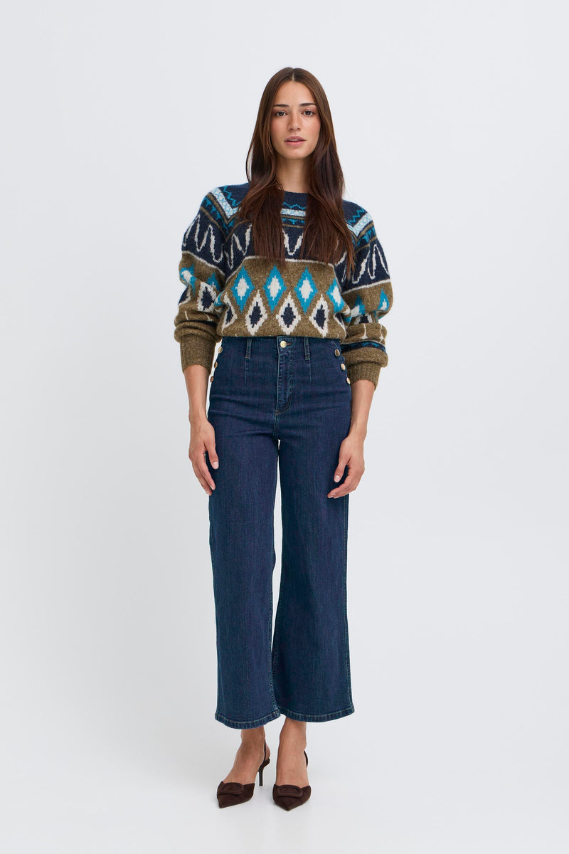 Komma Button Jeans - Dark Blue Denim