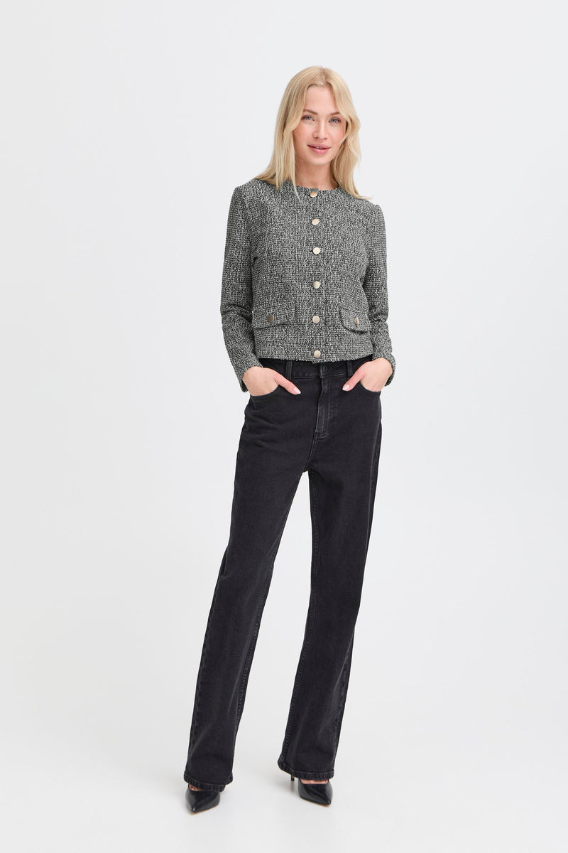 Rowan Button Jacket - Meteorite Salt and Pepper