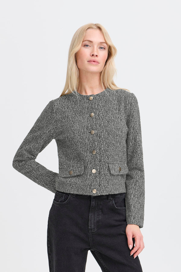 Rowan Button Jacket - Meteorite Salt and Pepper