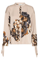Jannike Bow Shirt Blouse - String Mega Flower