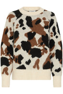 Omea Cow Jumper - Birch Cow Jacqaurd