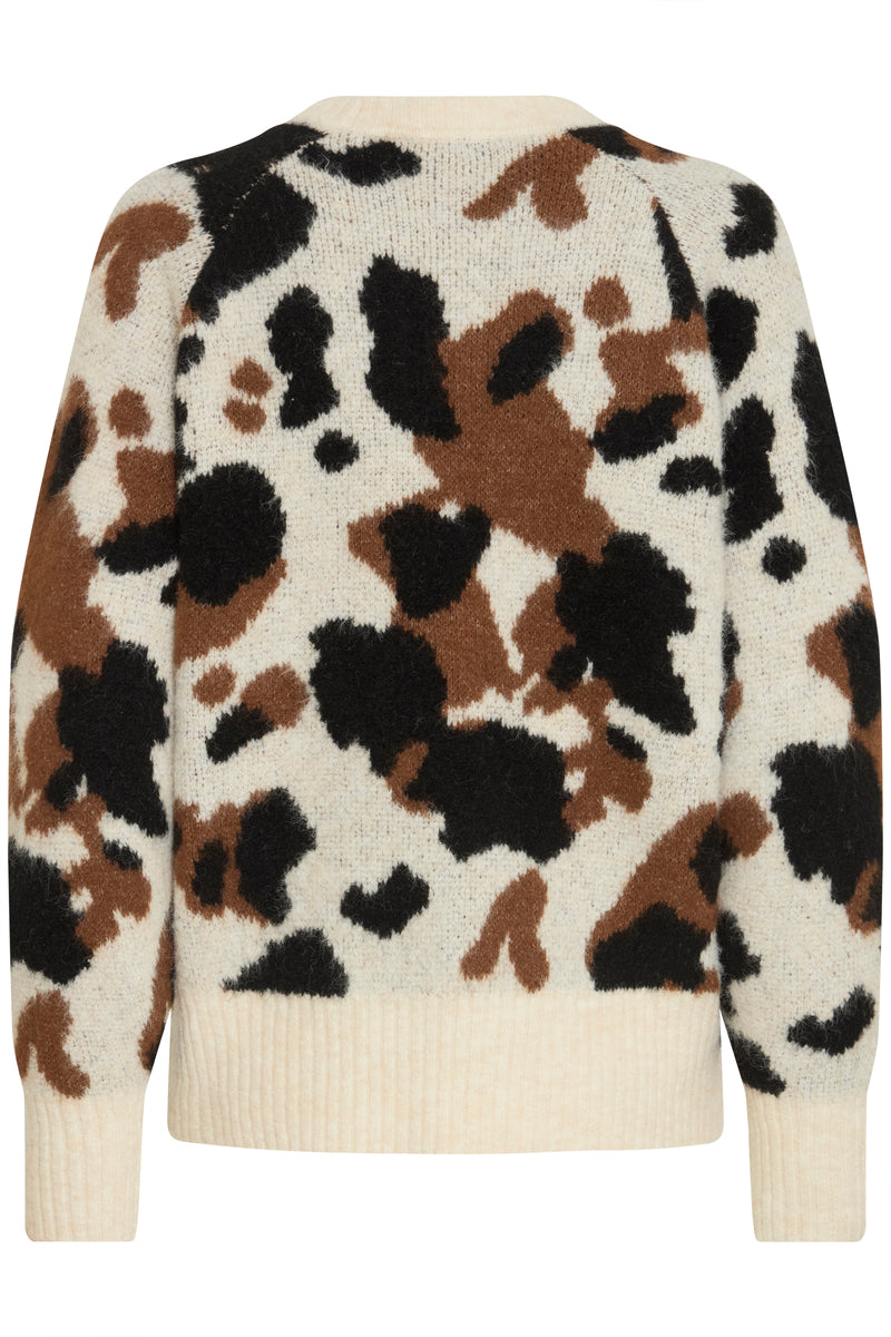 Omea Cow Jumper - Birch Cow Jacqaurd