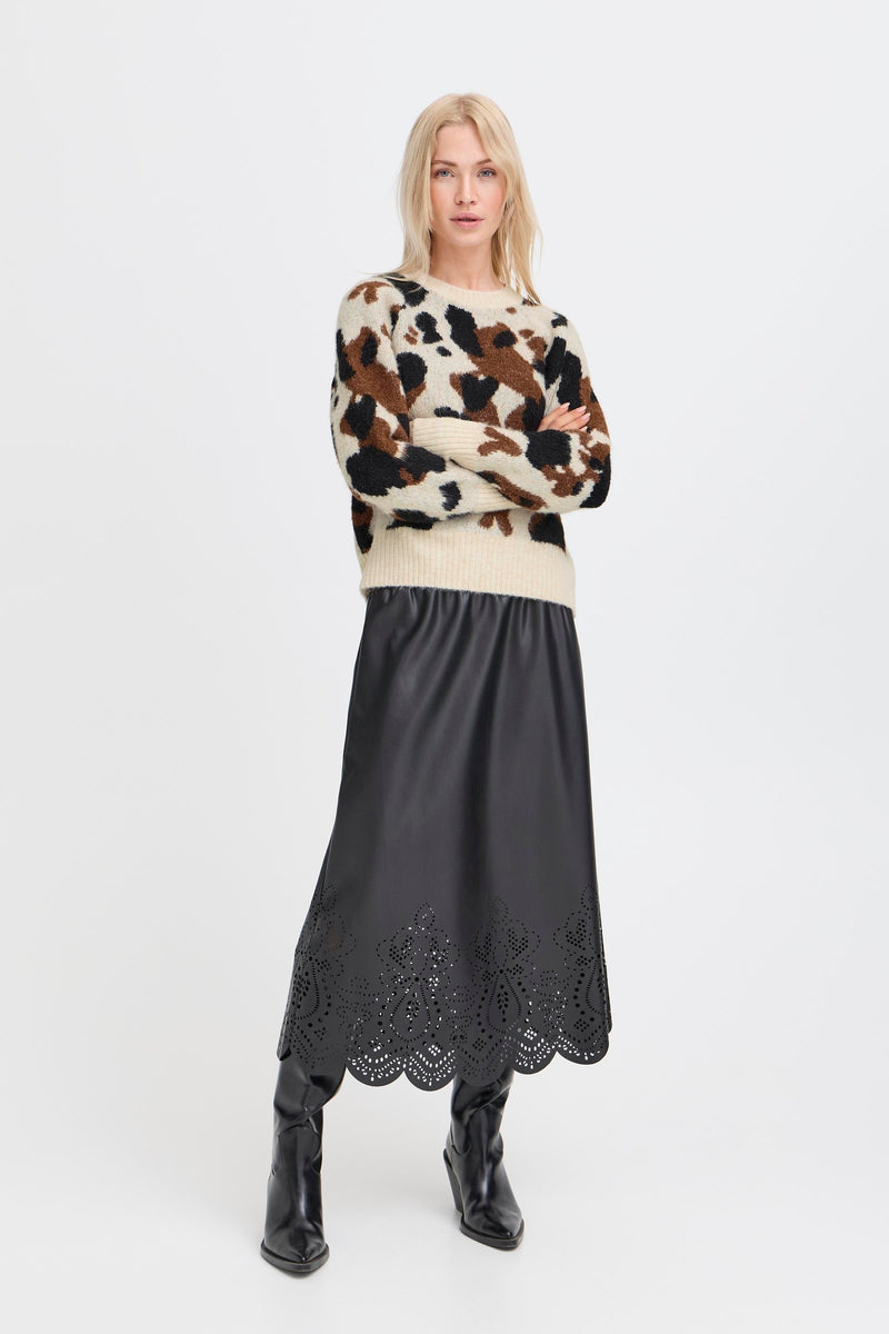 Omea Cow Jumper - Birch Cow Jacqaurd