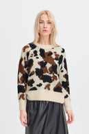 Omea Cow Jumper - Birch Cow Jacqaurd