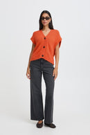 Millers Button Vest - Pureed Pumpkin Melange