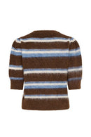 Milou Short Sleeve Stripe Jumper - Potting Soil Melange