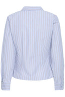 Hene Wrap Shirt - Chambray Blue Stripe
