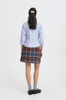 Hene Wrap Shirt - Chambray Blue Stripe