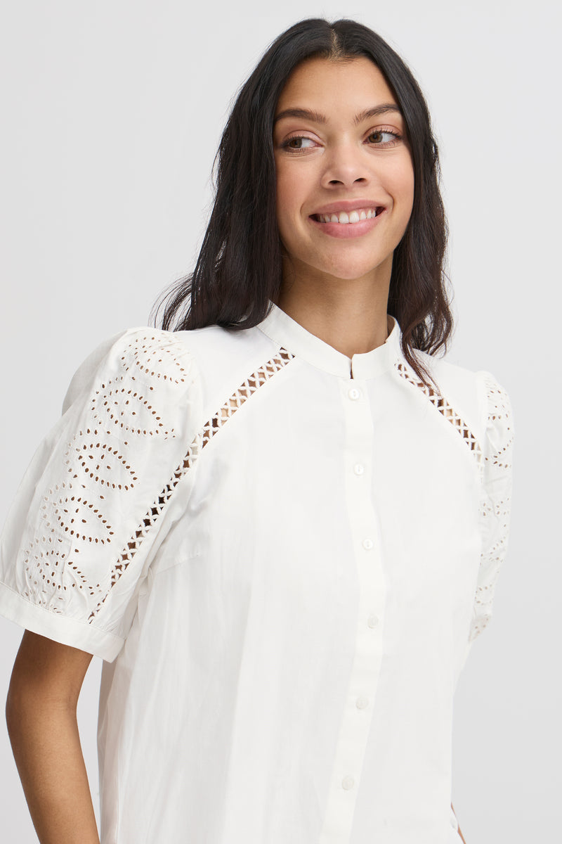 Byfrankie Ss Shirt - Marshmallow