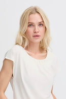 Perl Pleat Tee - Marshmallow