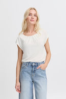 Perl Pleat Tee - Marshmallow