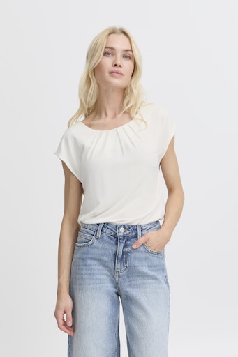 Perl Pleat Tee - Marshmallow