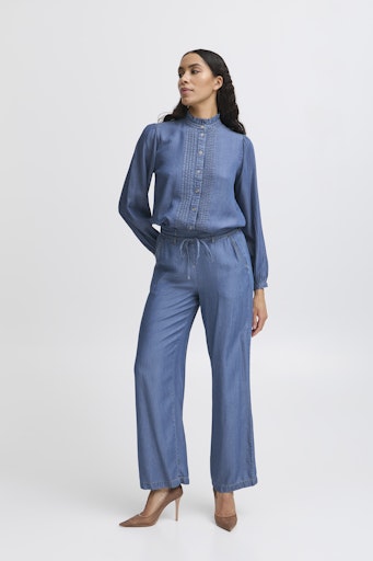 Bykosmo Wide Pants - Mid Blue Denim