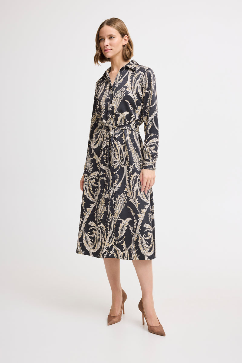 Byflair Shirt Dress - Black Paisley
