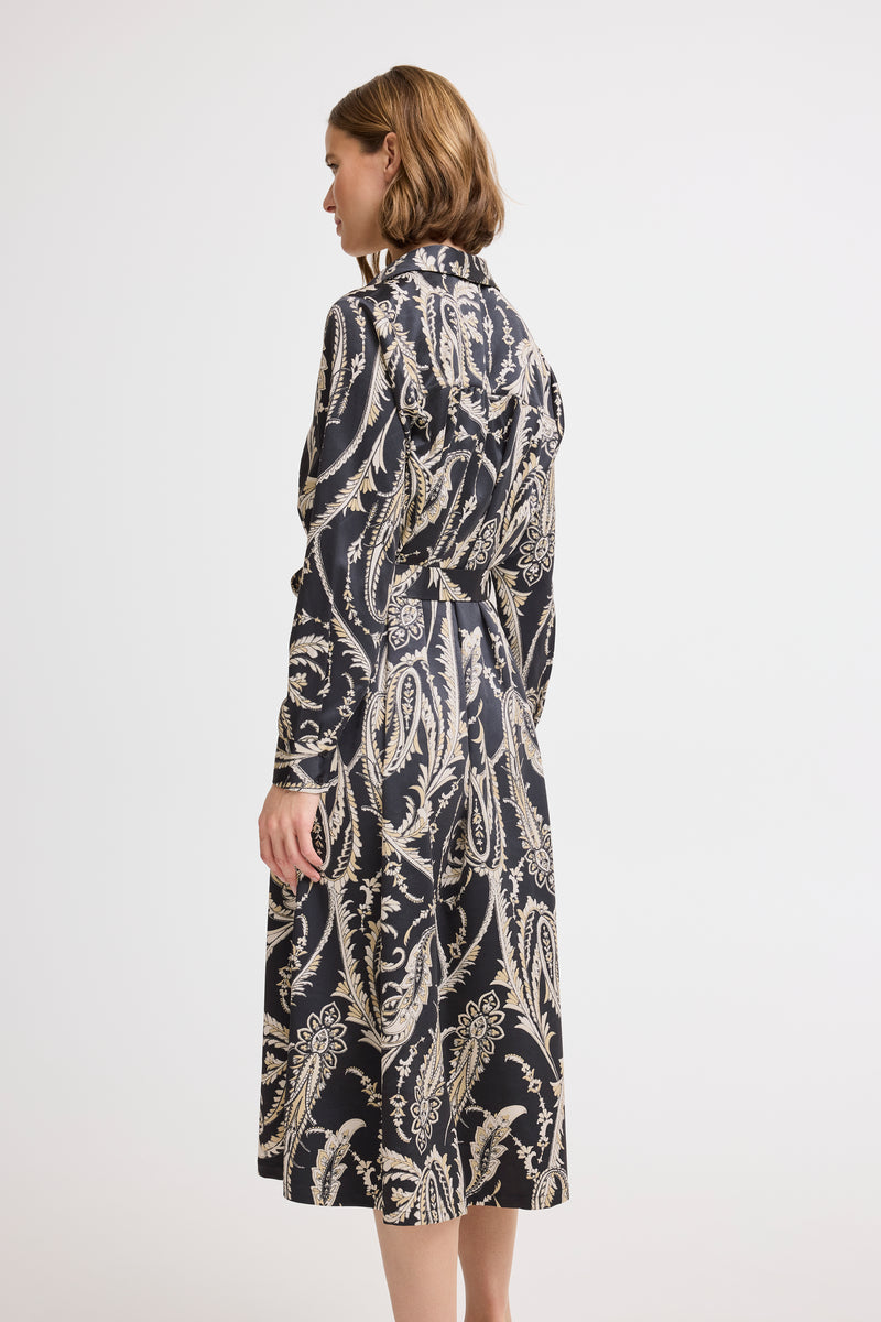 Byflair Shirt Dress - Black Paisley