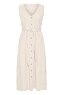 Falakka Button Dress - Rainy Day Melange