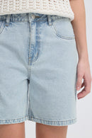 Kielo Emb Shorts - Light Blue Denim