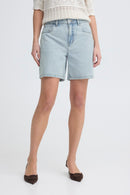 Kielo Emb Shorts - Light Blue Denim
