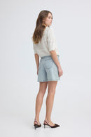 Kielo Emb Shorts - Light Blue Denim