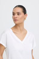 Selita V Neck T-Shirt - Optical White