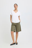 Selita V Neck T-Shirt - Optical White
