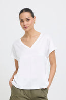 Selita V Neck T-Shirt - Optical White