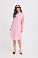 Falakka Short Sleeve Shirt Dress - Parfait Pink