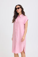 Falakka Short Sleeve Shirt Dress - Parfait Pink