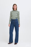 Mmorla Long Cuff Pullover - Green Gables Mix
