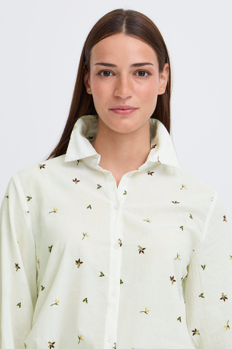 Jadis Long Sleeve Shirt - Multi Emb Flower