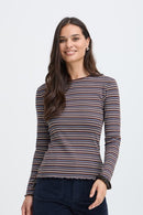 Tone Long Sleeve T-Shirt - Java Stripe