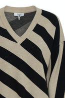 Miran V Neck Jumper - Black Mix