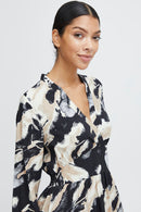 Ihamma Long Print Dress - Birch Mix