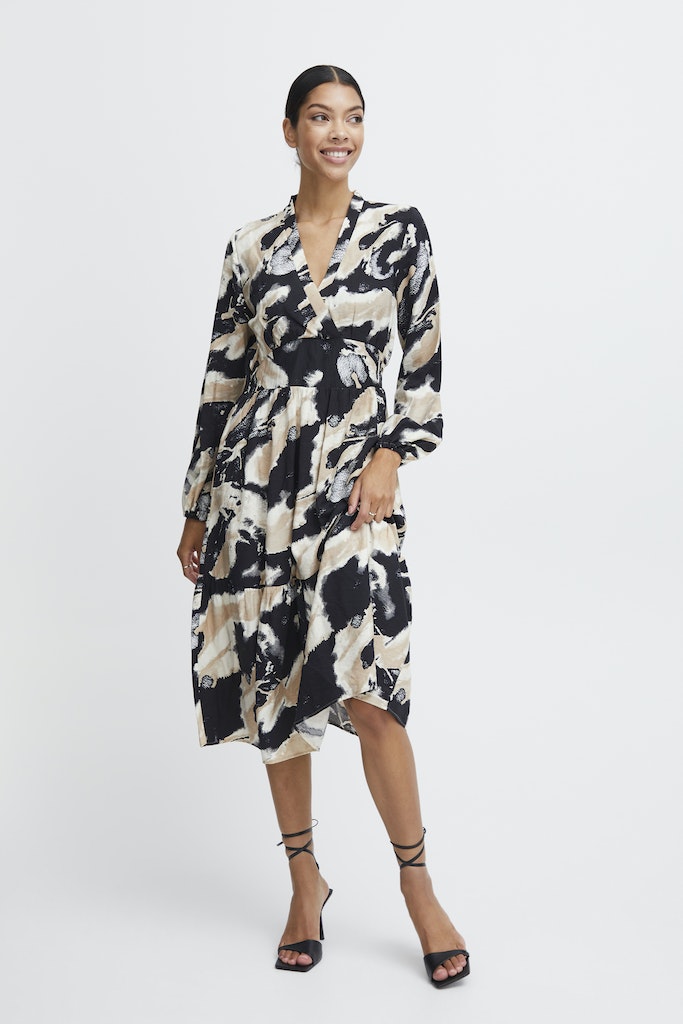 Ihamma Long Print Dress - Birch Mix