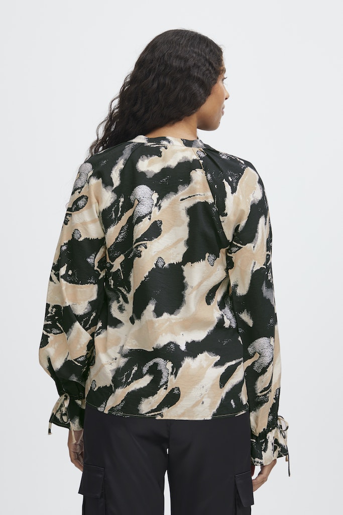 Ihamma V Neck Blouse - Birch Mix