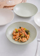 22cm Pasta Bowls Set of 4 - Green & White
