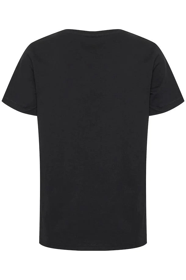 Norma Front Print T-Shirt - Cambodia Pictures Black