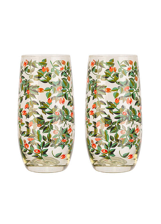 Christmas Set of 2 Hiball Glasses - Dolly Rose