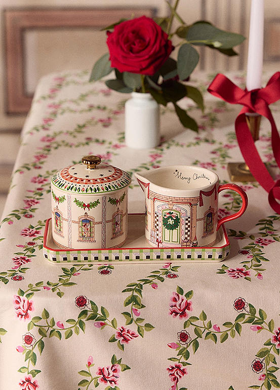 Christmas Sugar Bowl & Milk Jug Set - Dolls House