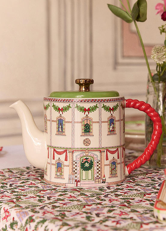 Christmas Teapot - Dolls House